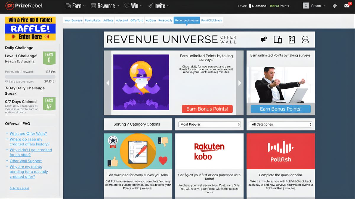 Trang Web Kiếm Tiền Qua Mạng Bằng Cách Xem Quảng Cáo- PrizeRebel
