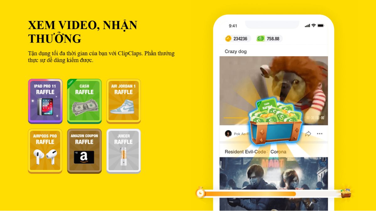 Trang Web Kiếm Tiền Qua Mạng Bằng Cách Xem Quảng Cáo- ClipClaps