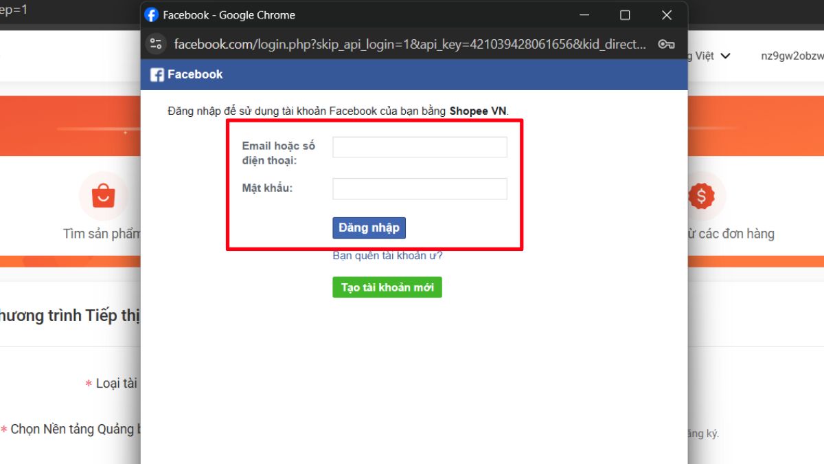 Cách Đăng Ký Làm Affiliate Shopee Kiếm Tiền bước 3.2