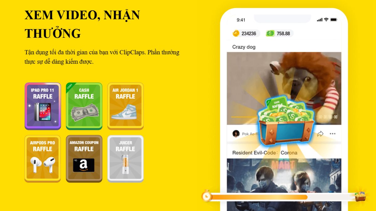 App Kiếm Tiền Online Uy Tín- ClipClaps