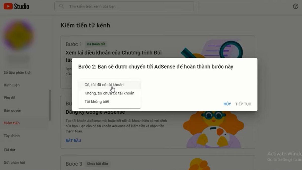 Cách Bật Kiếm Tiền Trên YouTube View Ngoại bước 3