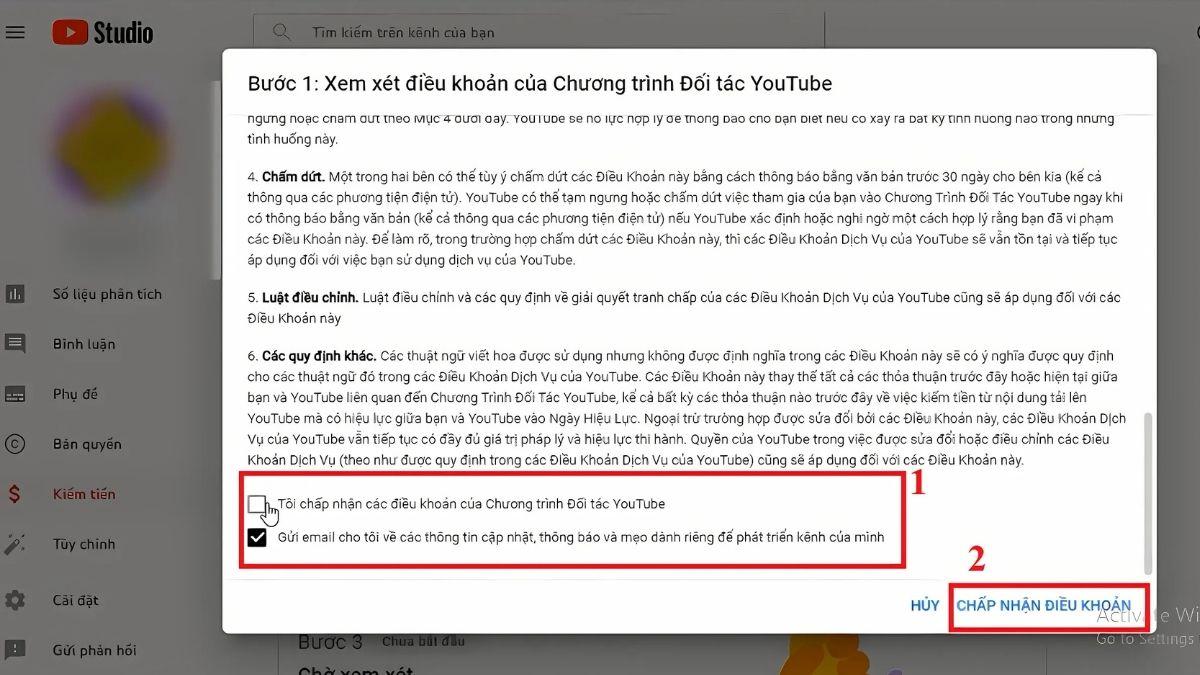 Cách Bật Kiếm Tiền Trên YouTube View Ngoại bước 2
