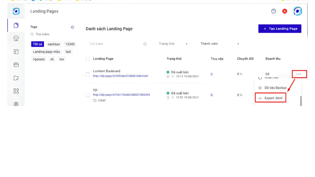 Các Bước Tạo Trang Trong LadiPage Bước 6