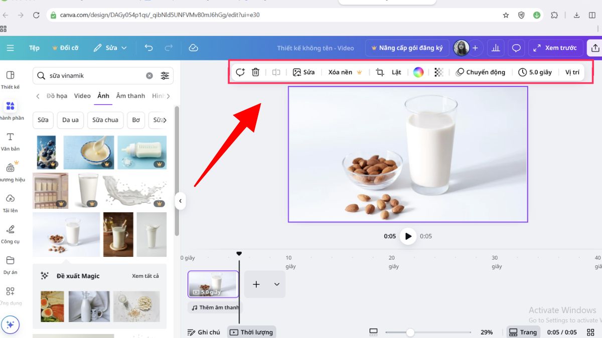Hướng Dẫn Làm Clip Quảng Cáo Bằng Canva bước 4.1