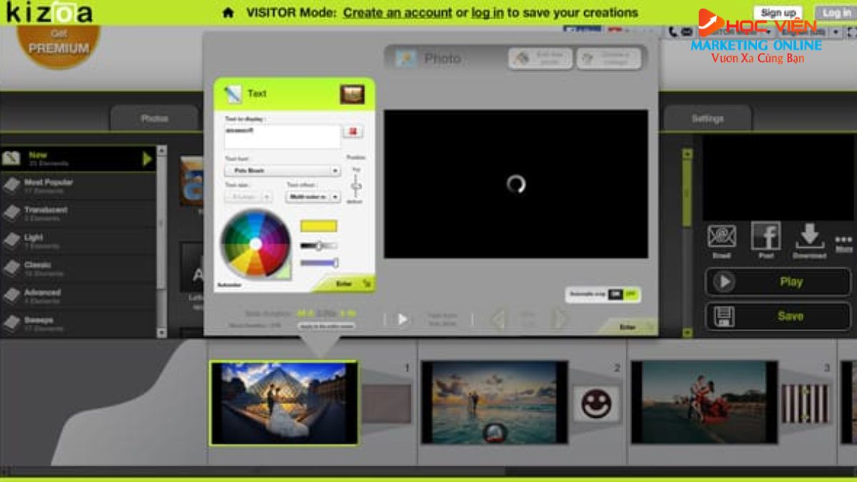 Website Kizoa Làm Video Quảng Cáo 