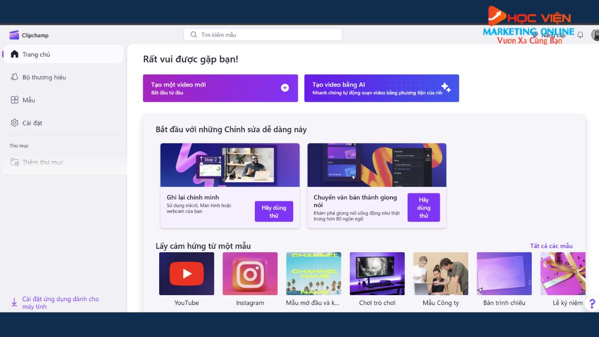 Website Clipchamp Làm Video Quảng Cáo 