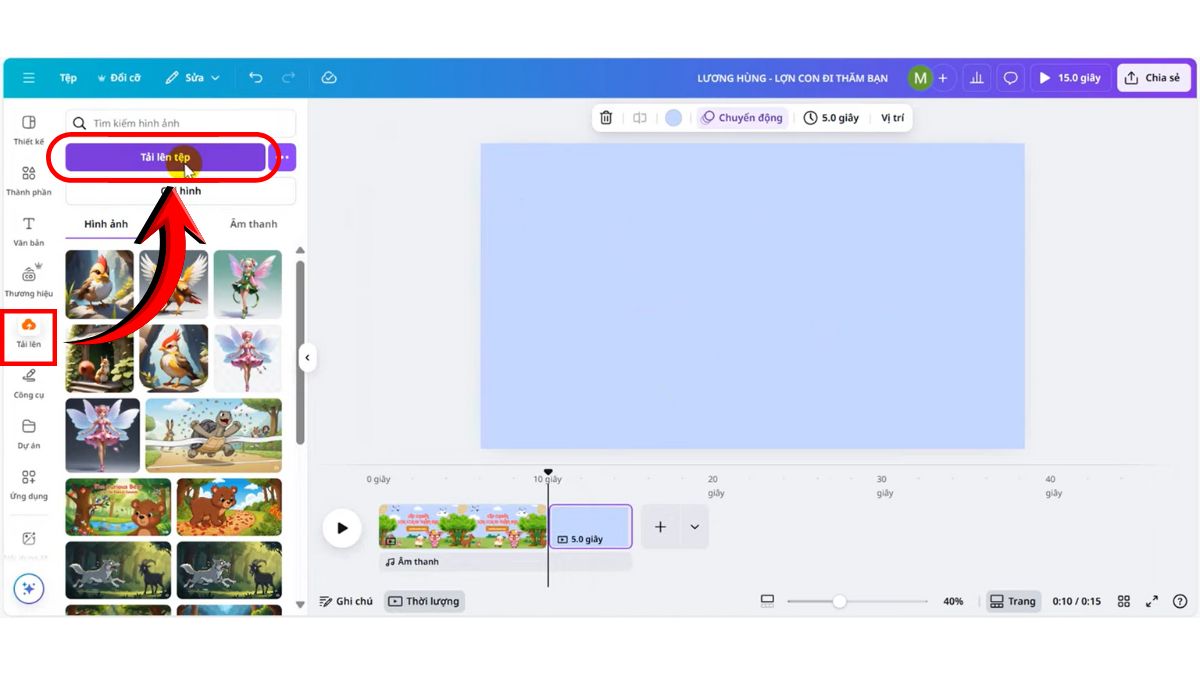 Hướng Dẫn Cách Làm Video Kể Chuyện Trên Canva- Biên tập video bước 3.1