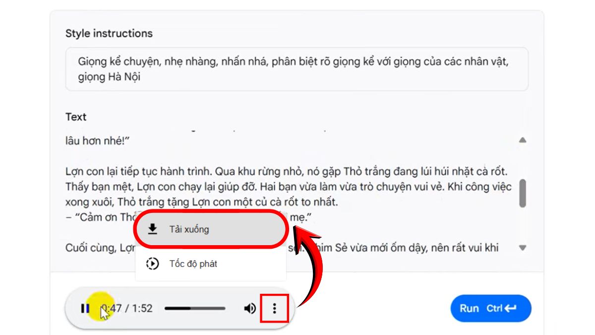Hướng Dẫn Cách Làm Video Kể Chuyện Trên Canva- Chuyển văn bản thành âm thanh bước 6