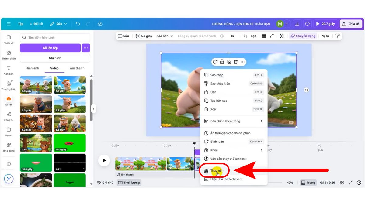 Hướng Dẫn Cách Làm Video Kể Chuyện Trên Canva- Biên tập video bước 3.2