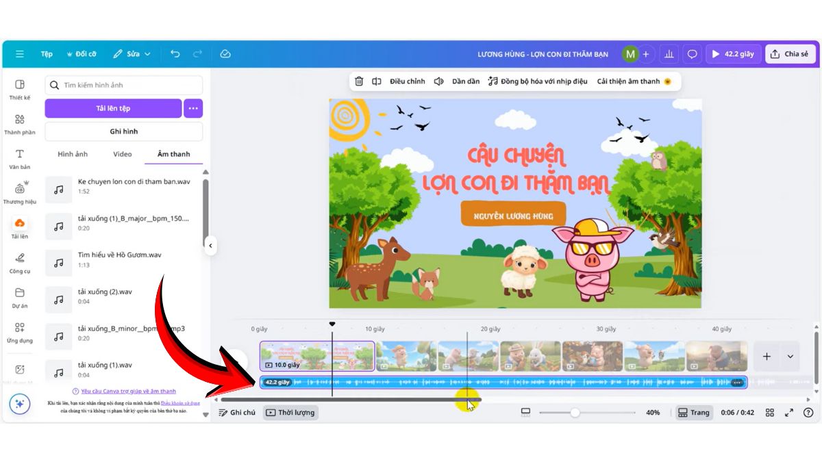 Hướng Dẫn Cách Làm Video Kể Chuyện Trên Canva- Biên tập video bước 4