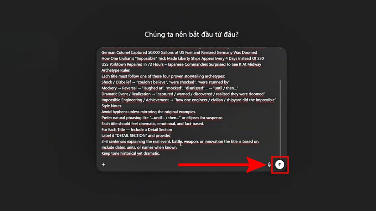 Cách Làm Youtube Kiếm Tiền View Ngoại Không Lộ Mặt Ngách Lịch Sử Quân Sự Bằng AI- Tạo kịch bản Bước 1.2