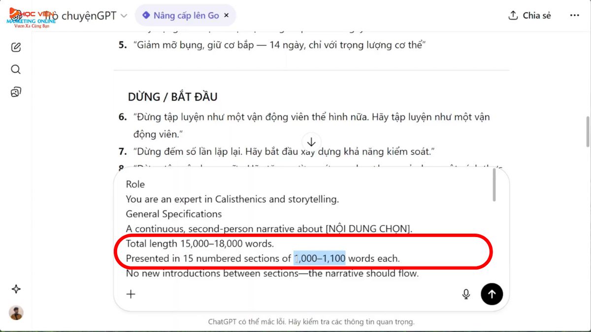 Hướng Dẫn Cách Làm Youtube Kiếm Tiền View Ngoại Không Lộ Mặt Ngách Thể Thao Bằng AI- Tạo kịch bản video bước 2