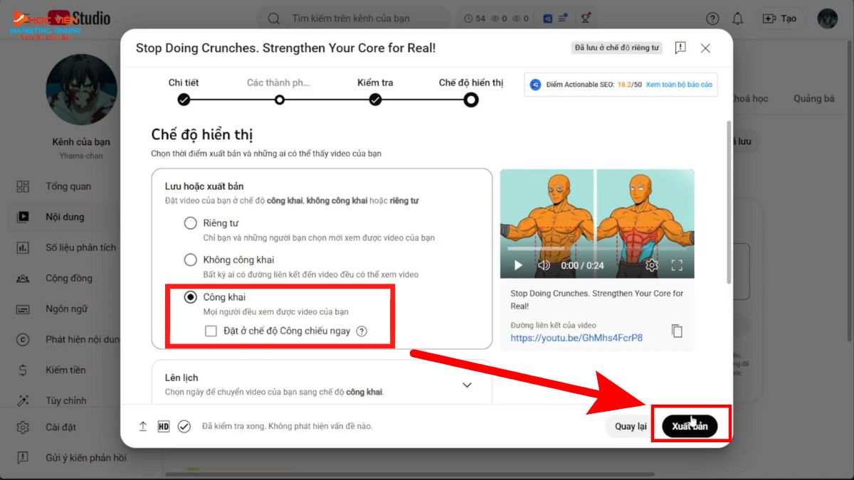 Hướng Dẫn Cách Làm Youtube Kiếm Tiền View Ngoại Không Lộ Mặt Ngách Thể Thao Bằng AI- Tối ưu và xuất bản bước 2