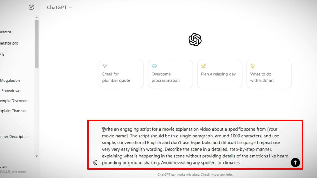 Cách Làm Youtube View Ngoại Ngách Bình Luận Phim Bằng AI- Tạo kịch bản video bước 2.1
