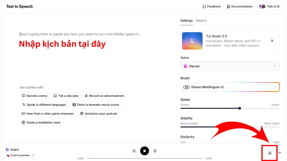 Cách Làm Youtube View Ngoại Ngách Bình Luận Phim Bằng AI- Tạo giọng đọc video bước 4