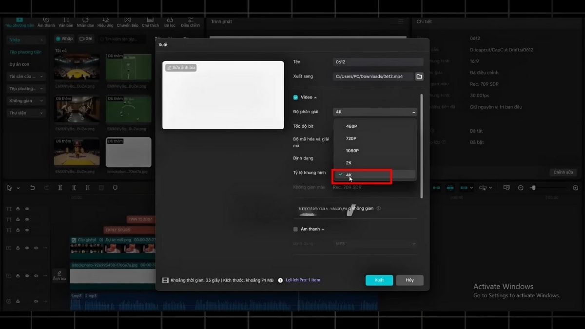 Hướng Dẫn Cách Làm YouTube View Ngoại Không Lộ Mặt Ngách Bóng Rổ Bằng AI- Edit và xuất bản video bước 3