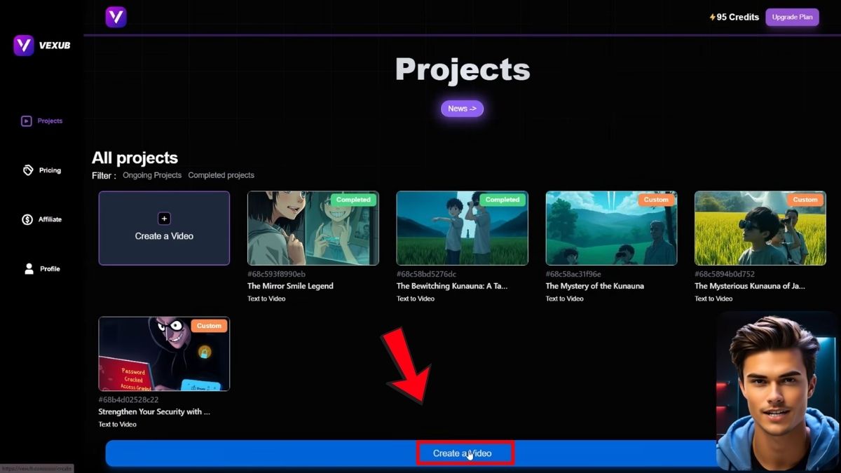 Cách Làm Youtube View Ngoại Ngách Kinh Dị Bằng AI- Tạo video bằng Vexub bước 2.1