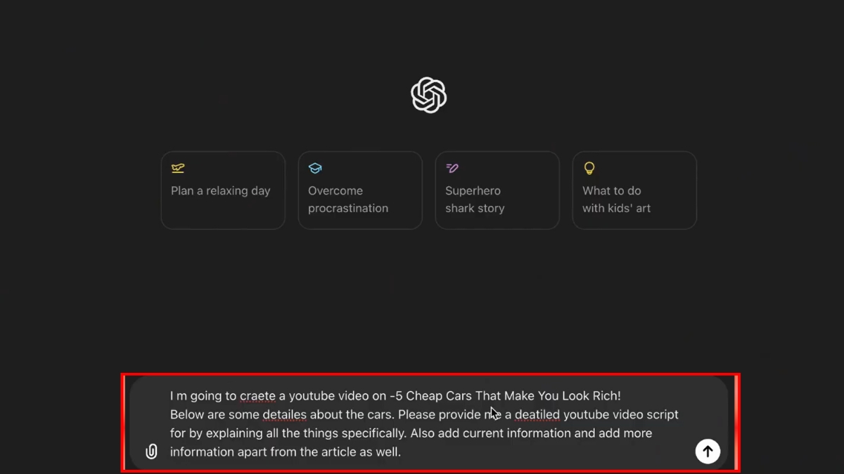 Quy Trình Làm Youtube View Ngoại Ngách Review Xe Bằng AI- Xây dựng kịch bản bước 2