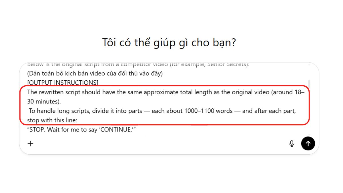 Hướng Dẫn Cách Làm Youtube View Ngoại Ngách Sức Khỏe Bằng AI- Tạo kịch bản mới bước 3