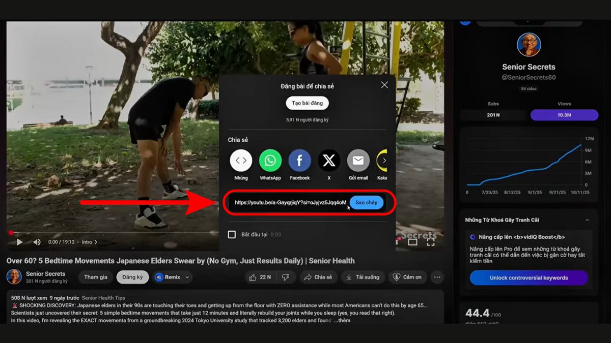 Hướng Dẫn Cách Làm Youtube View Ngoại Ngách Sức Khỏe Bằng AI- Nghiên cứu và lấy kịch bản gốc bước 2