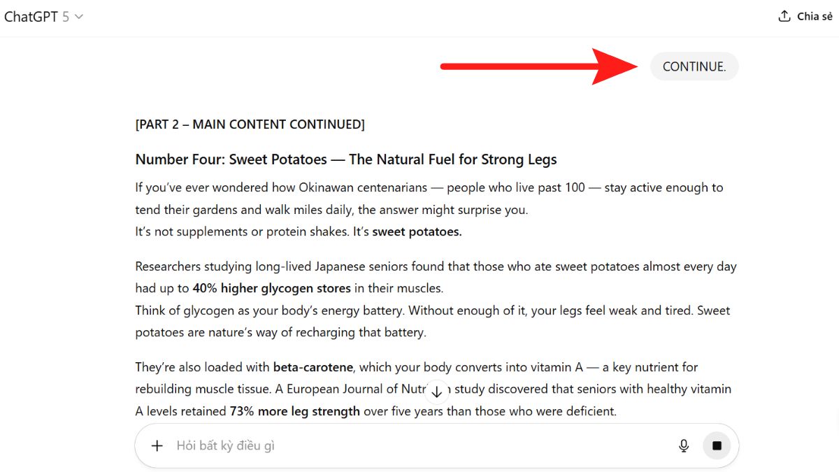 Hướng Dẫn Cách Làm Youtube View Ngoại Ngách Sức Khỏe Bằng AI- Tạo kịch bản mới bước 4.2