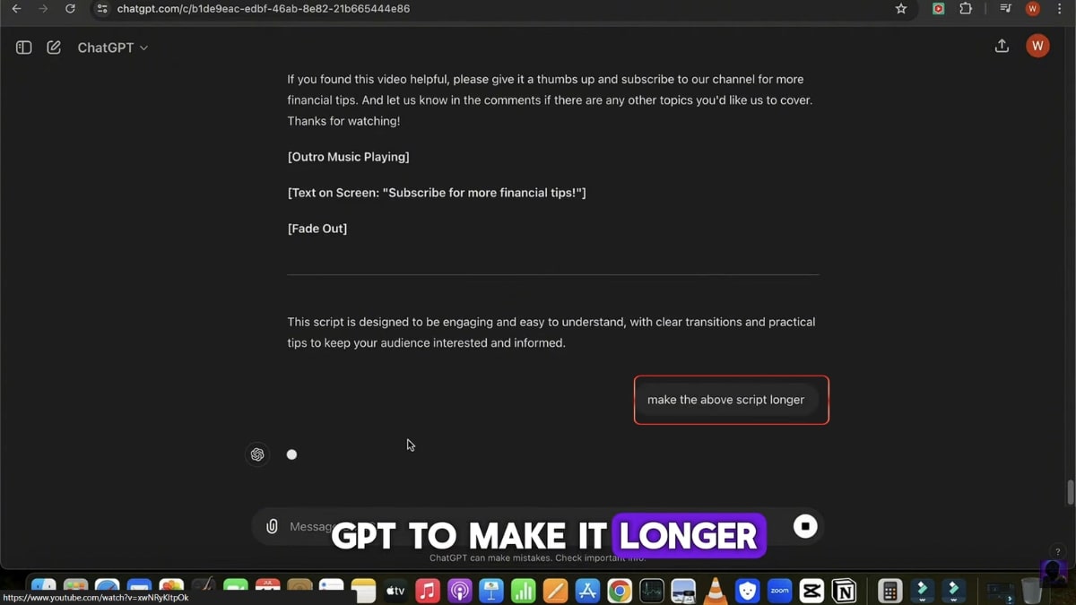Các Bước Làm Youtube View Ngoại Ngách Tài Chính Bằng AI- Tạo kịch bản bước 2.2