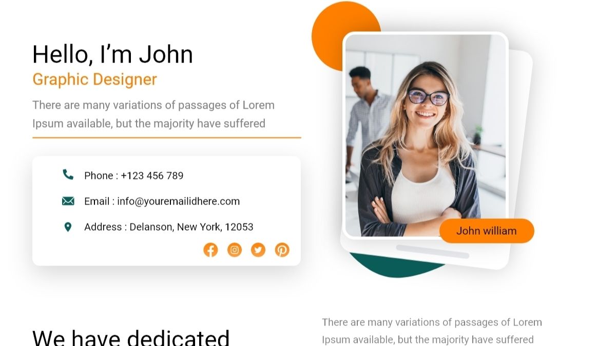 Mẫu 2 Landing Page Giới Thiệu Bản Thân 
