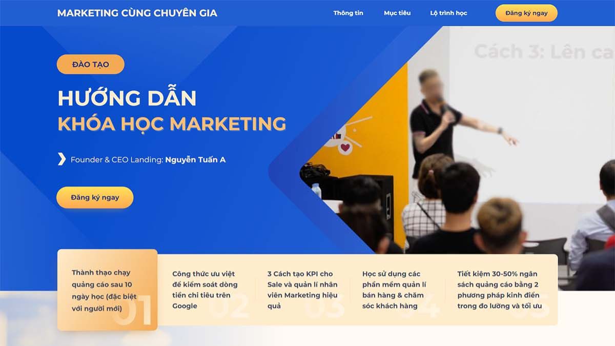 Cấu Trúc Của Một Landing Page Khóa Học Hiệu Quả- Hero Section