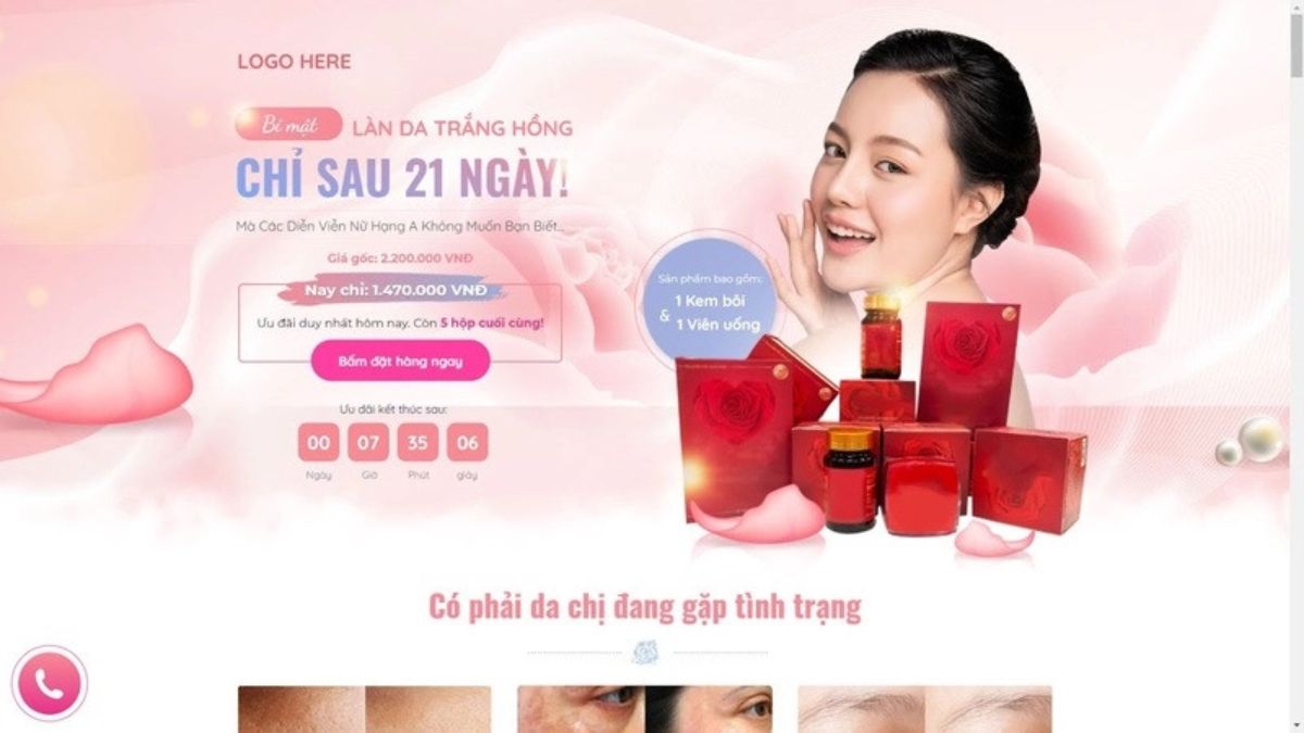 Sai Lầm Khi Thiết Kế Landing Page Mỹ Phẩm- Headline Không Nói Công Dụng Chính