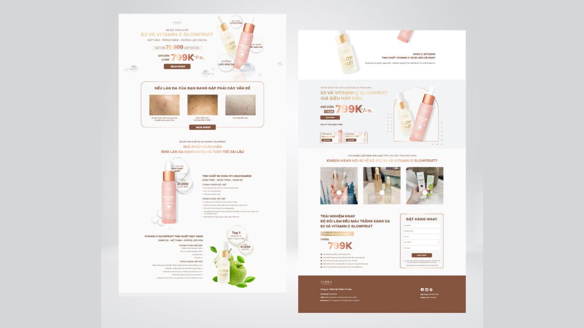 Dịch Vụ Thiết Kế Landing Page Mỹ Phẩm Chuyên Nghiệp Tại HVMO