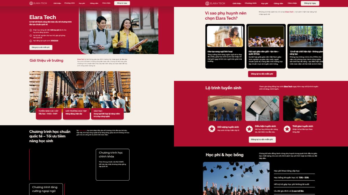 Mẫu 1 Landing Page Tuyển Sinh Chuyên Nghiệp