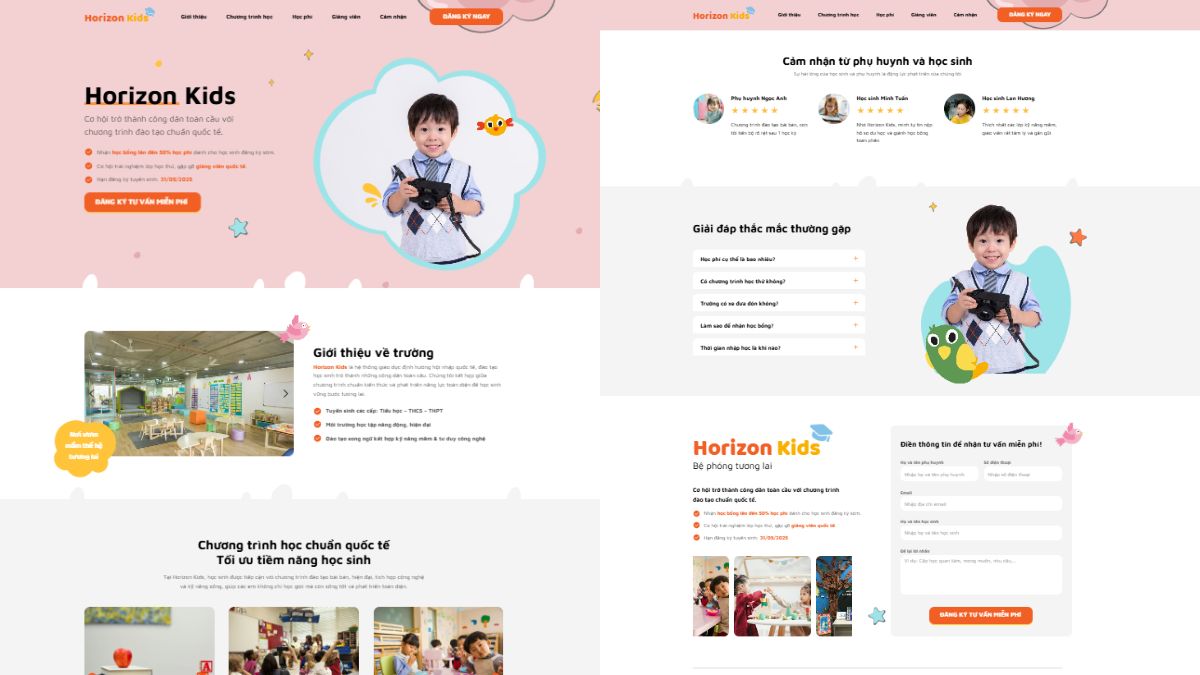 Mẫu 2 Landing Page Tuyển Sinh Chuyên Nghiệp