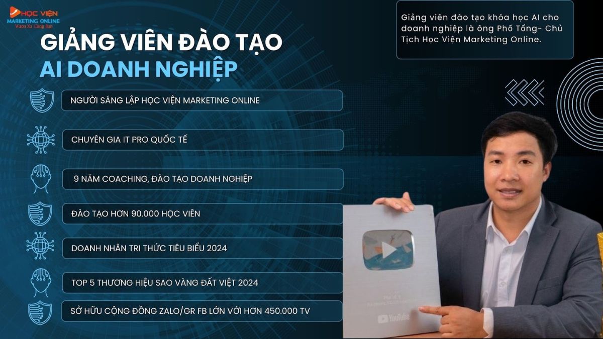 Lớp Học AI Cho Doanh Nghiệp Thực Chiến Tại HVMO- Giản viên kinh nghiệm