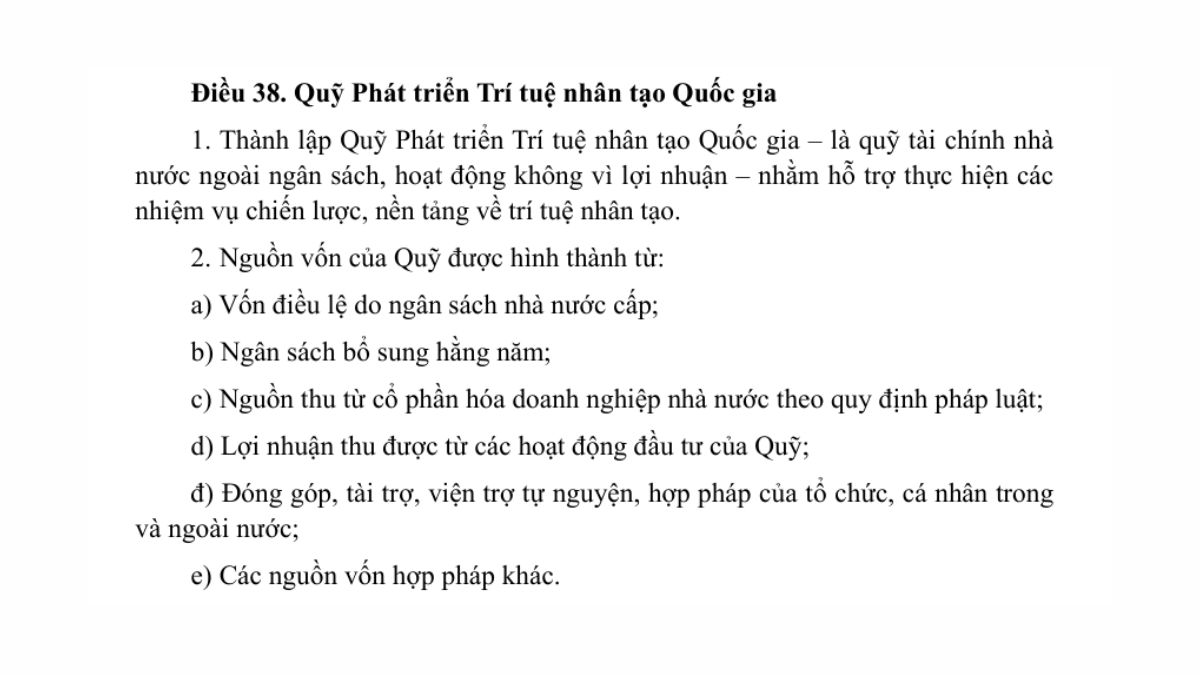 Chương IV. Ứng Dụng Và Chuyển Đổi Số Dựa Trên Trí Tuệ Nhân Tạo Cho Phát Triển Kinh Tế – Xã Hội- Điều 38