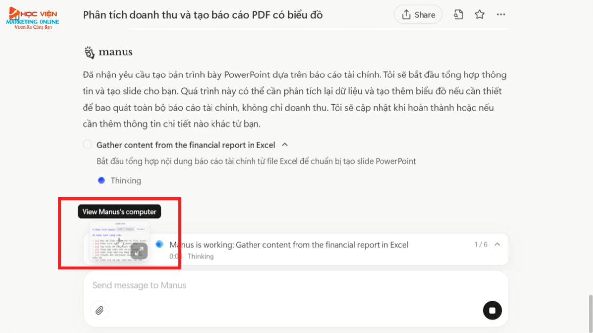 Hướng dẫn cách sử dụng Manus AI tạo bài thuyết trình PowerPoint bước 3.1