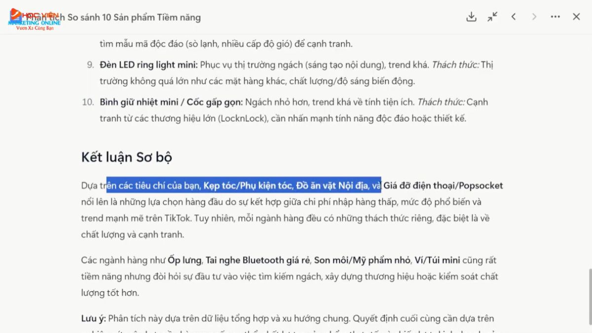Hướng dẫn cách sử dụng Manus AI tìm kiếm sản phẩm bán chạy trên sàn thương mại điện tử bước 5