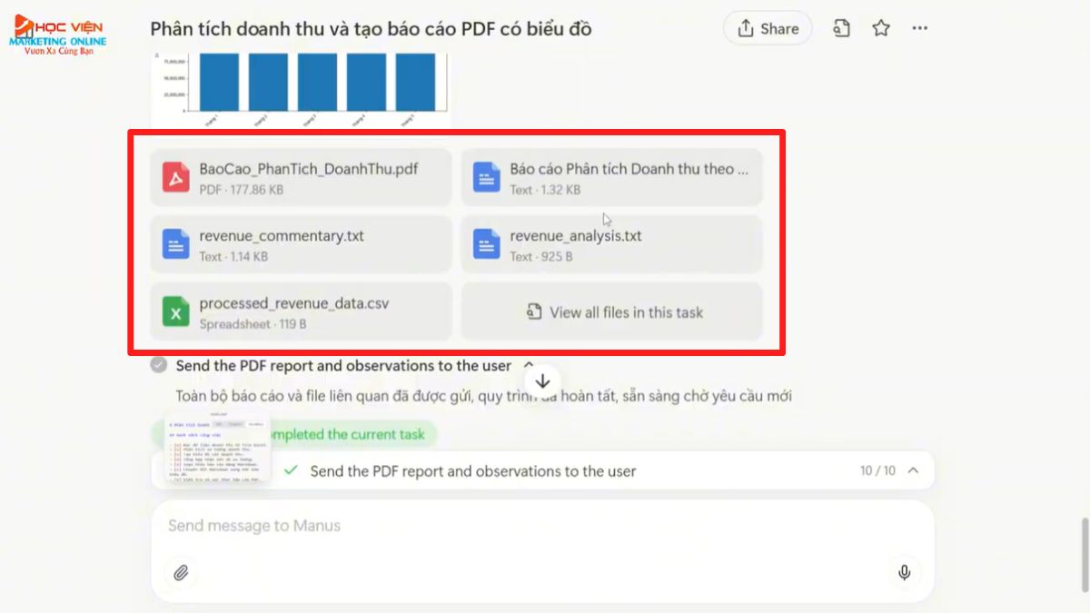 Hướng dẫn cách sử dụng Manus AI đọc hiểu và phân tích dữ kiệu tài chính từ Excel bước 5