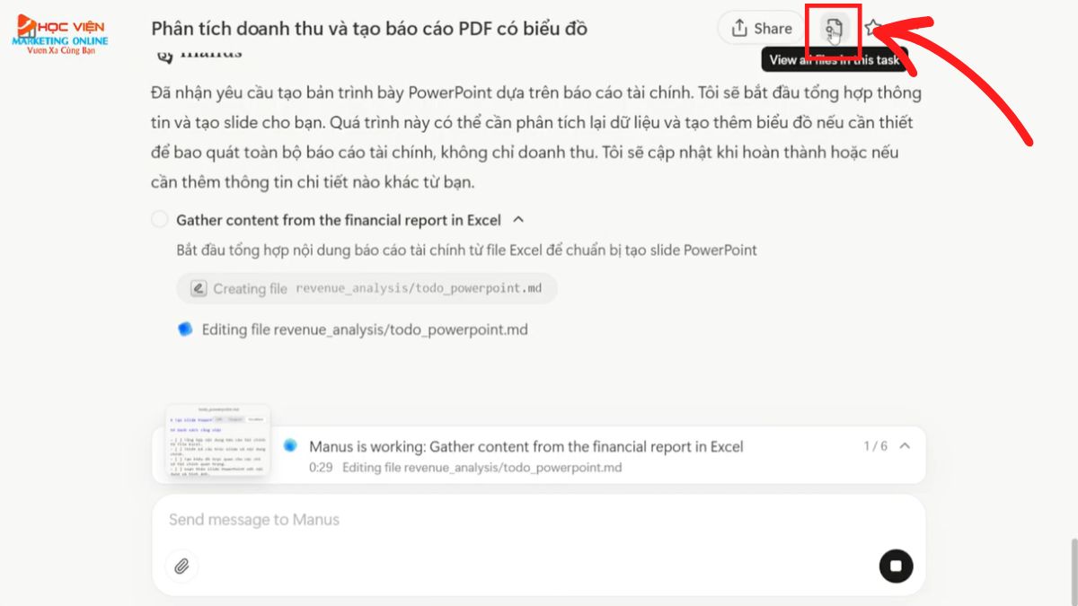 Hướng dẫn cách sử dụng Manus AI tạo bài thuyết trình PowerPoint bước 3.2
