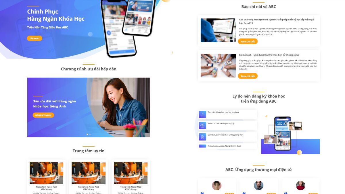 Mẫu 4 Landing Page Cho Ngành Giáo Dục 