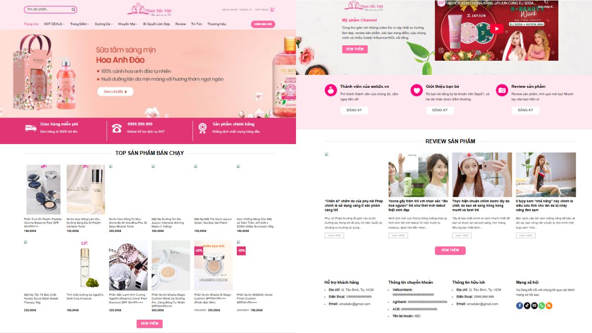 Mẫu 2 Landing Page Cho Ngành Mỹ Phẩm