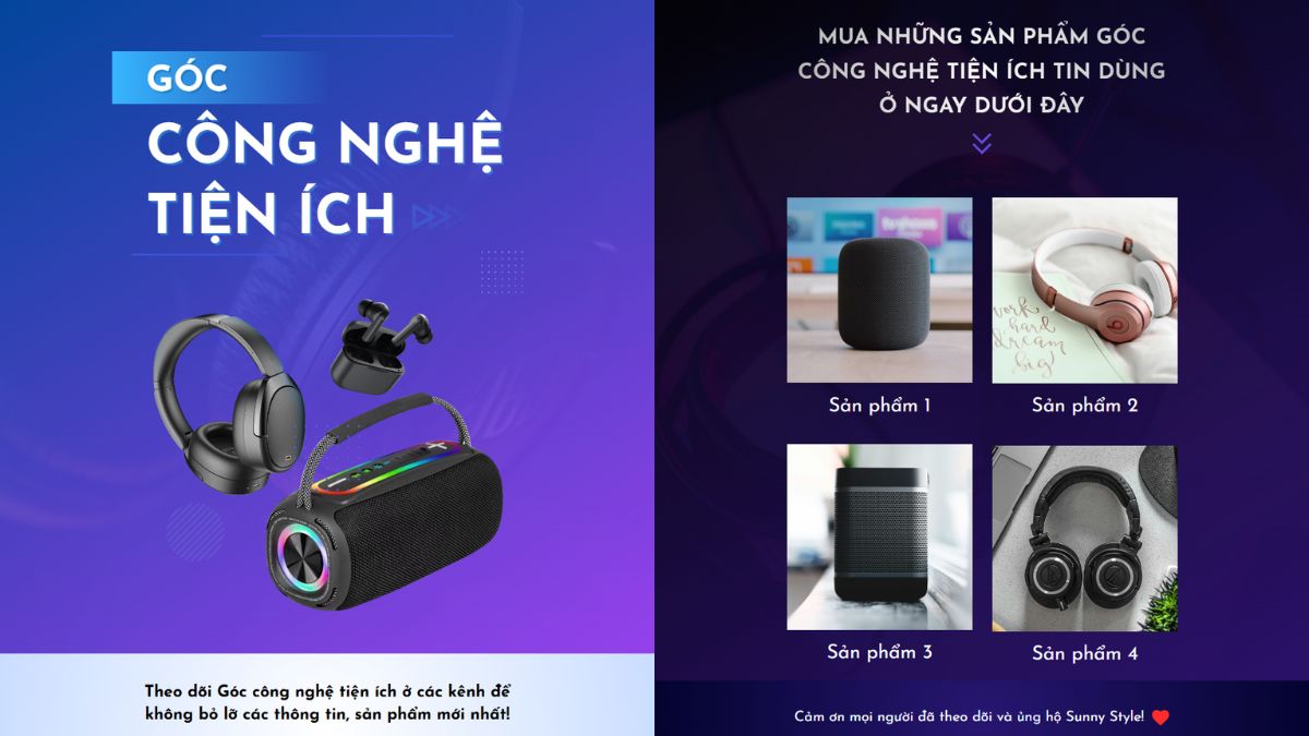 Mẫu 2 Landing Page Sản Phẩm Công Nghệ /Điện Tử