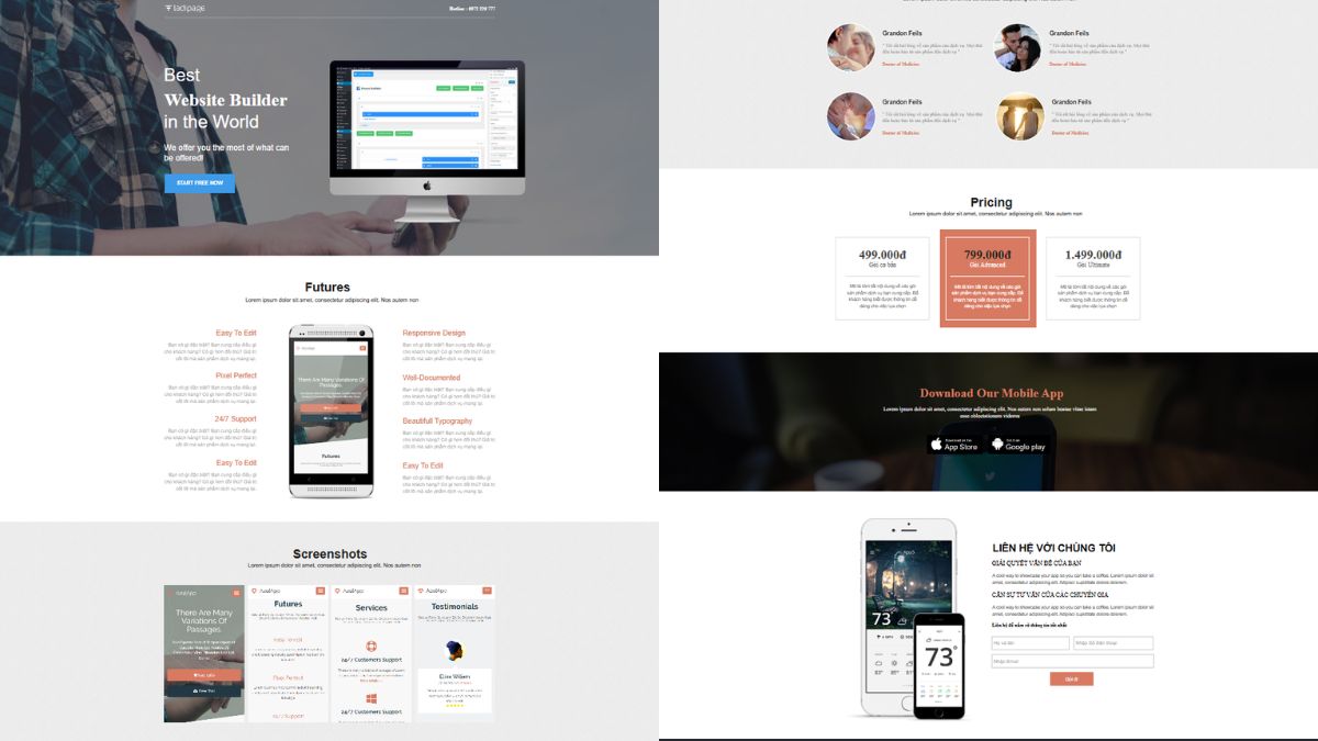 Mẫu 1 Landing Page Công Nghệ Cho App Mobile
