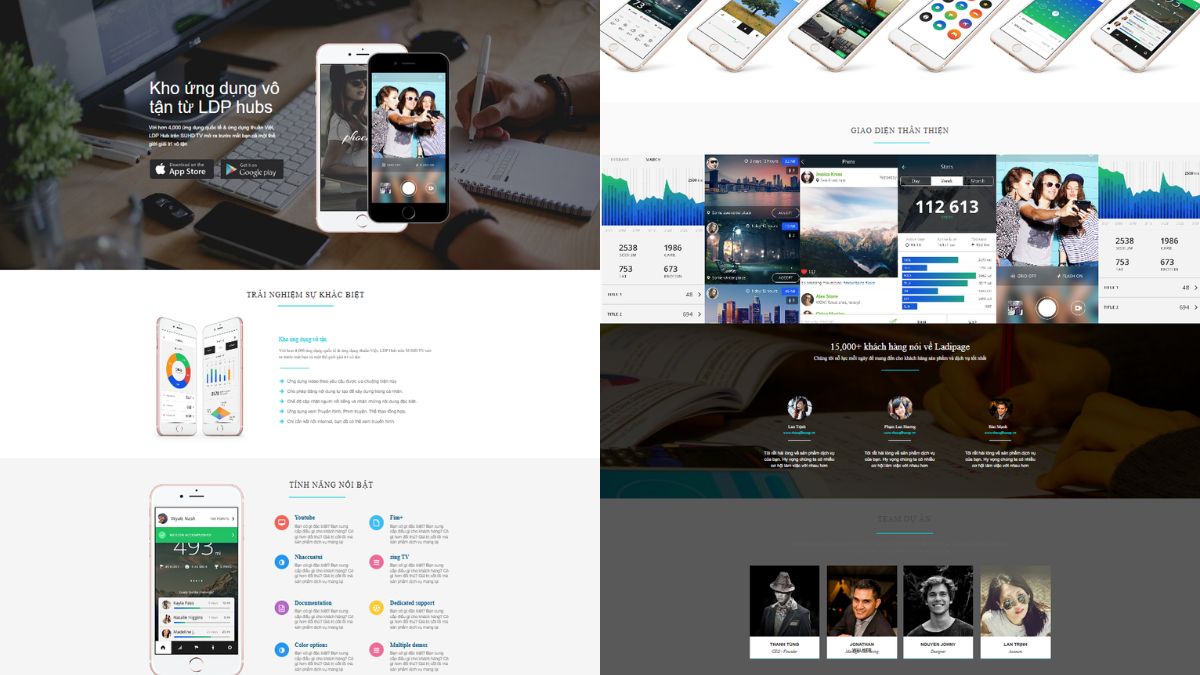 Mẫu 2 Landing Page Công Nghệ Cho App Mobile