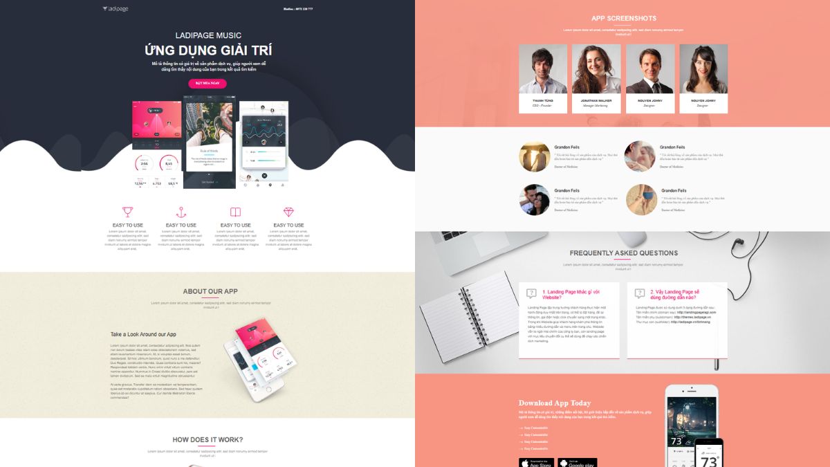 Mẫu 3 Landing Page Portfolio / Case Study Tech