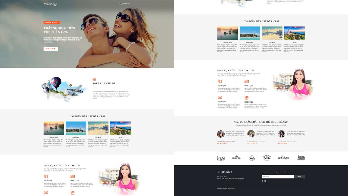 Mẫu 1 Landing Page Tour Du Lịch Trọn Gói Nhiều Ngày