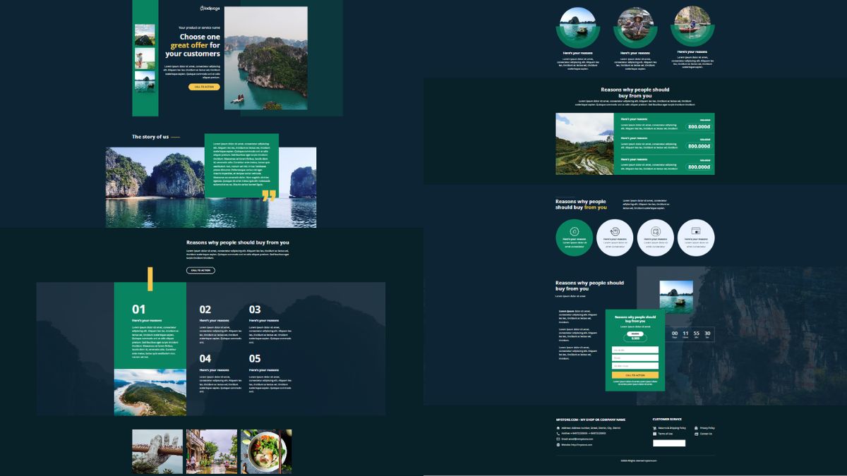 Mẫu 1 Thiết Kế Landing Page Du Lịch Nghỉ Dưỡng/Resort/Holiday Packages