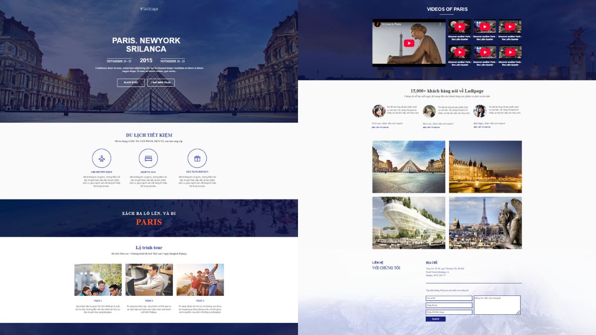 Mẫu 1 Landing Page Du Lịch Tour Cao Cấp / Luxury Tour