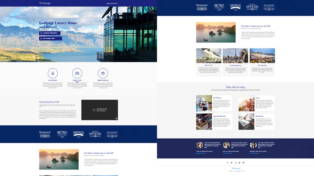 Mẫu 2 Landing Page Du Lịch Tour Cao Cấp / Luxury Tour