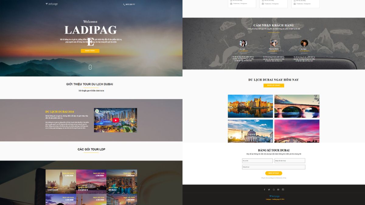 Mẫu 1 Thiết Kế Landing Page Du Lịch Tour Outbound/Quốc Tế