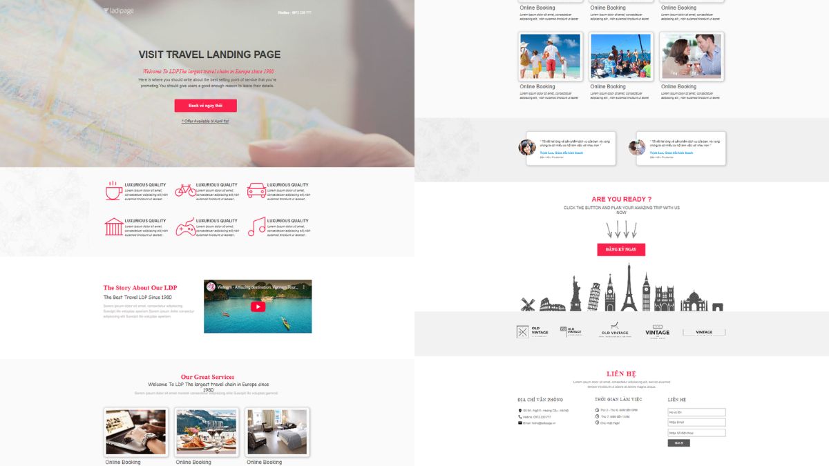 Mẫu 1 Landing Page Du Lịch Tuyển CTV/Đại Lý